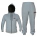ARD CHAMPS™ Fleece Tracksuit Hoodie Trouser MMA Gym Boxing Running Jogging Suit (Gray)